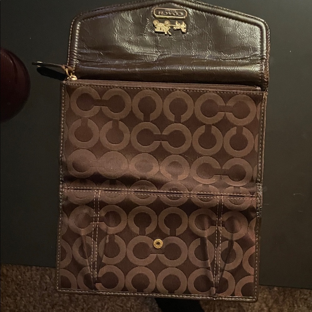 Coach Brown Wallet with Gold Accents - Picture 2 of 9